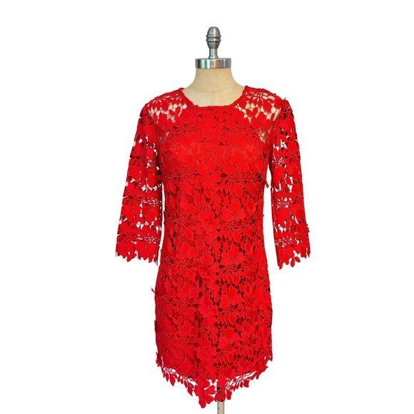 Trina Turk Dresses & Skirts - Trina Turk Red Rowan Crochet Lace Dress size 4